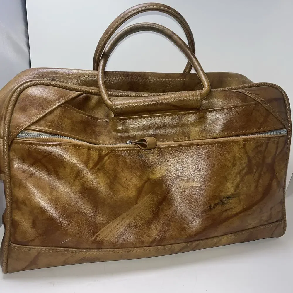 American Tourister Brown Carry-on Tote Overnight Bag Luggage 1975 - Picture 6 of 9